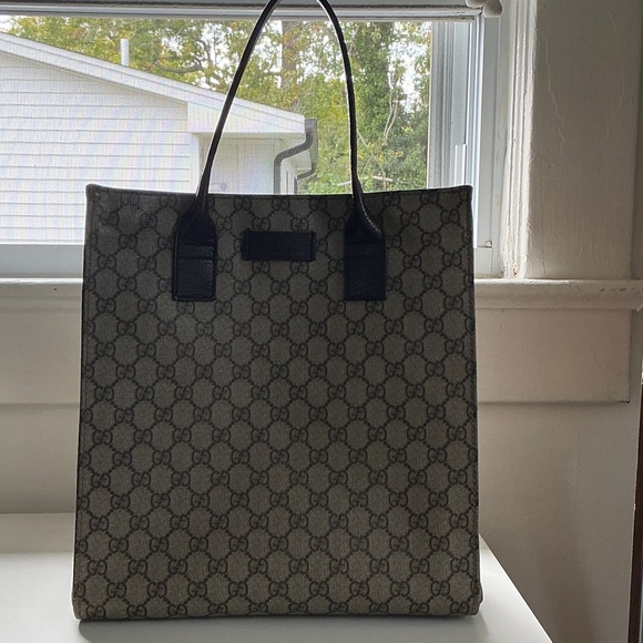 Gucci Beige and Brown Monogram Tote - Picture 1 of 7
